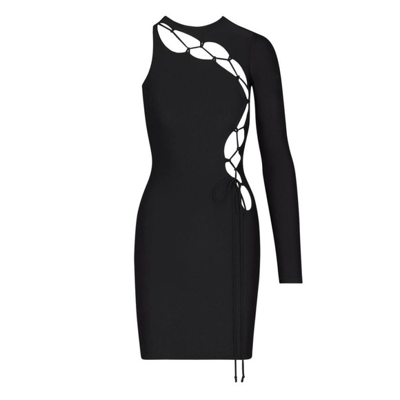 Skims A-Symmetrical Lace-Up Mini Dress, XS - Picture 1 of 5